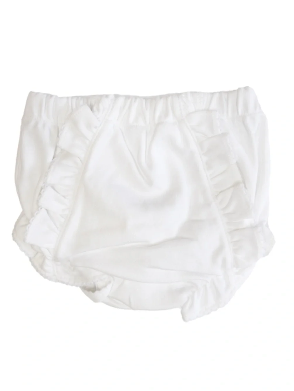 Baby Loren White Pima Knit Diaper Cover / Bloomers